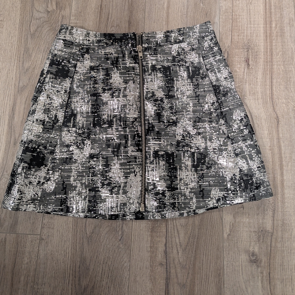 Monochrome Pleated Mini Skater Skirt